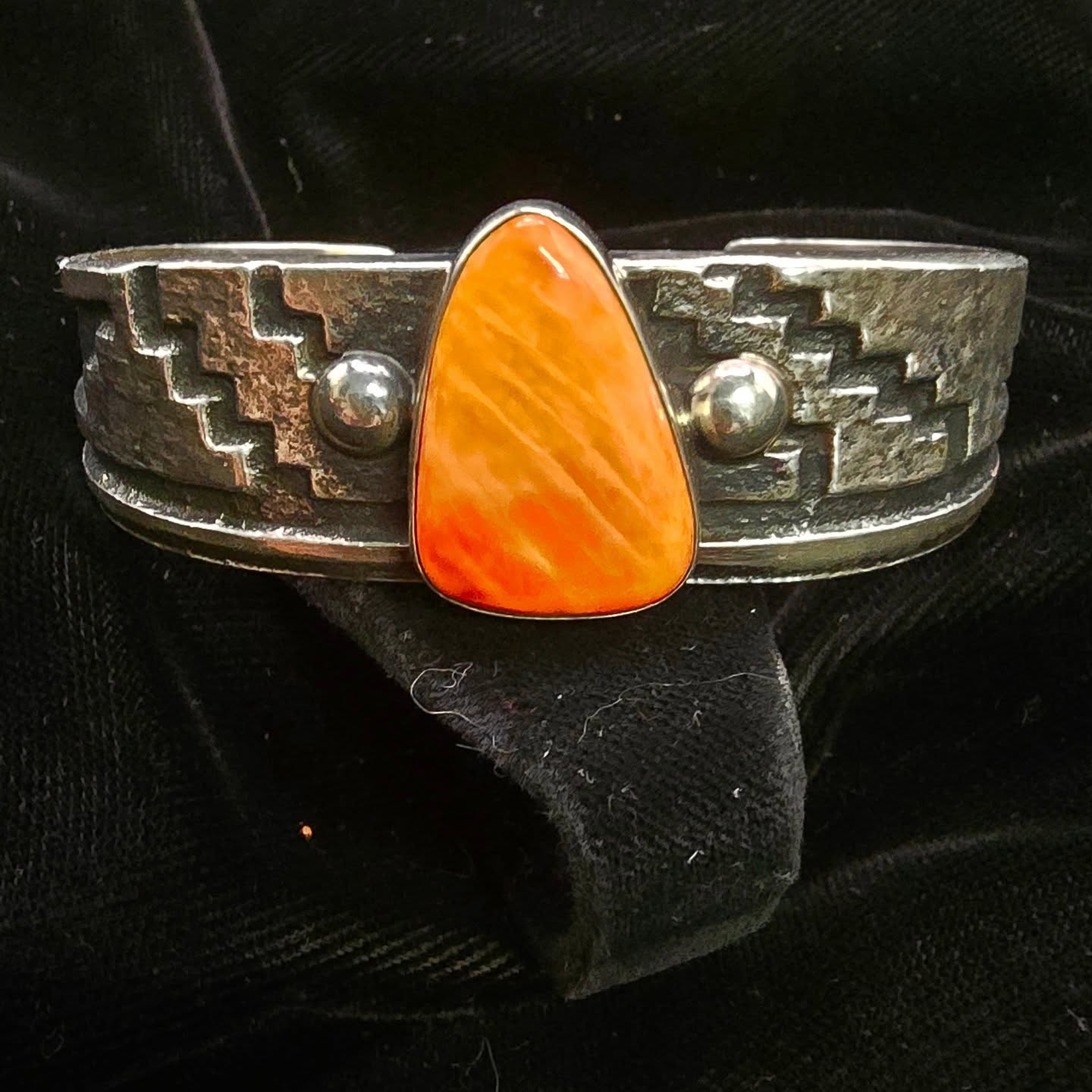 Sterling silver and spiny oyster shell Bracelet by E&M Teller