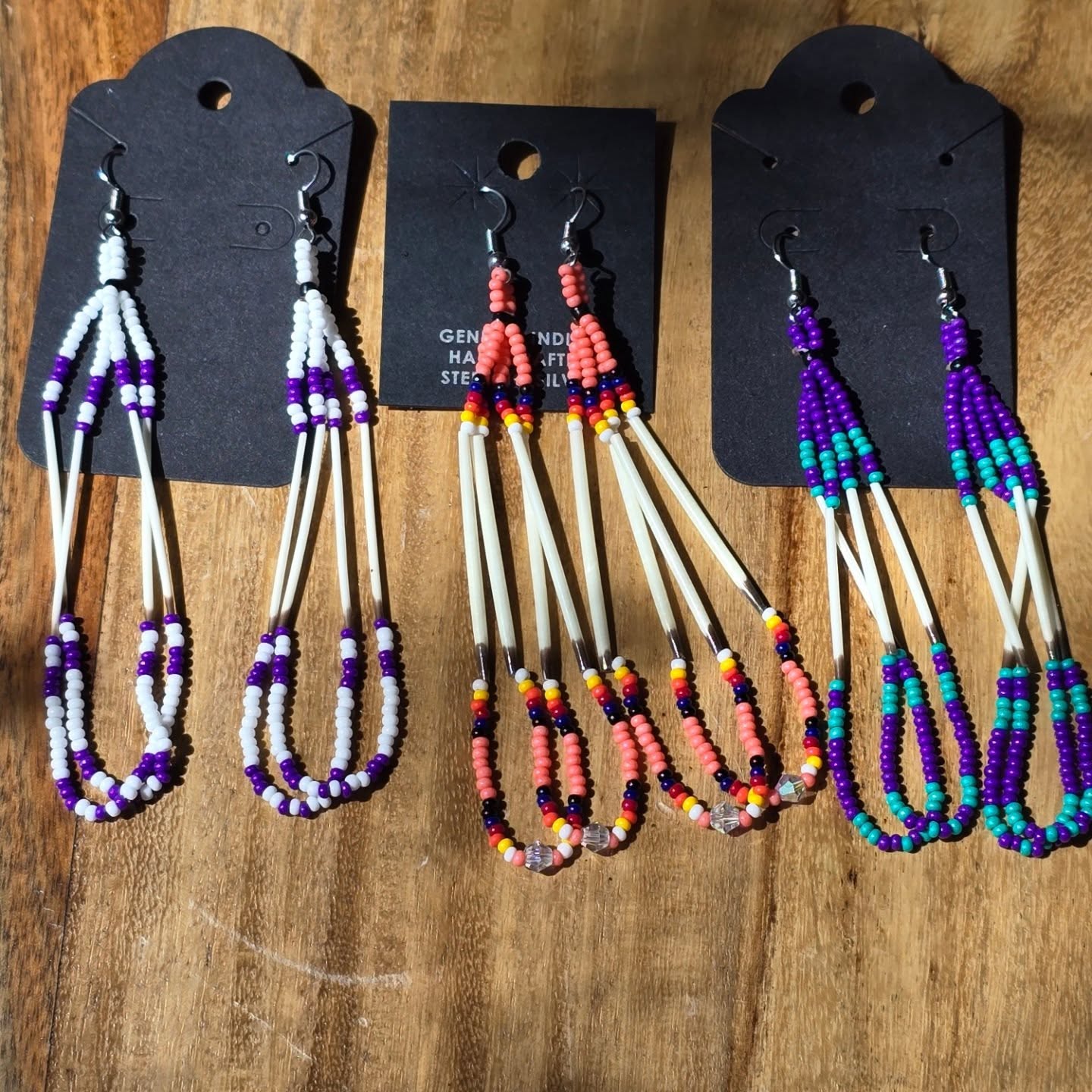 Beaded Porcupine Quill Earrings