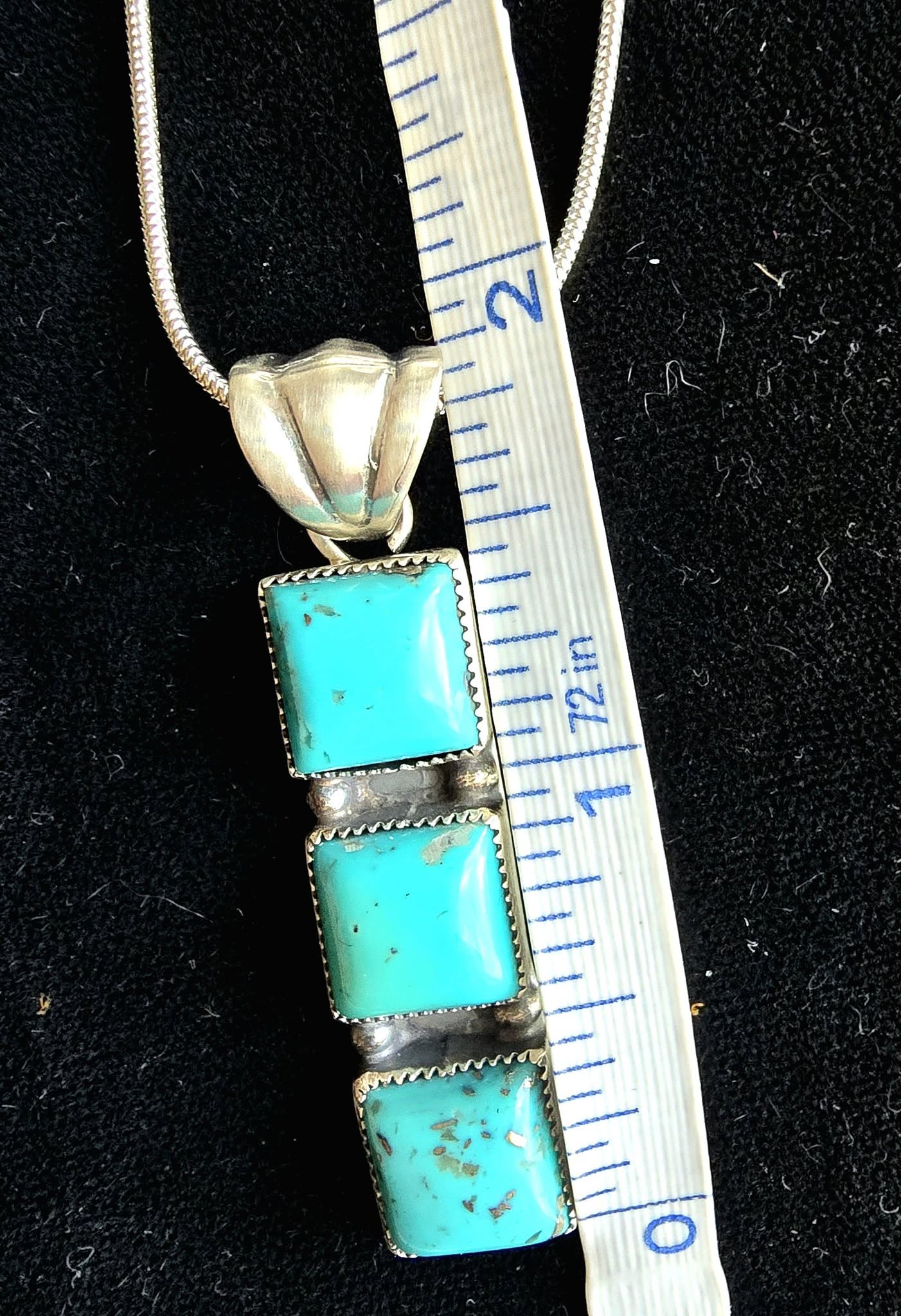Vintage Santa Fe style Turquoise and Sterling silver necklace