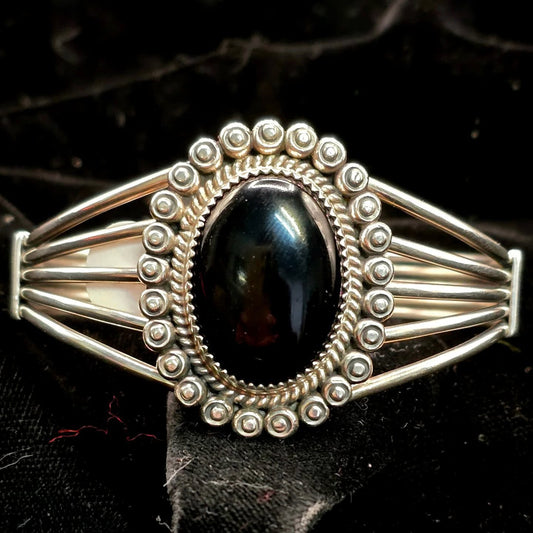 Onyx and Sterling Silver Bracelet