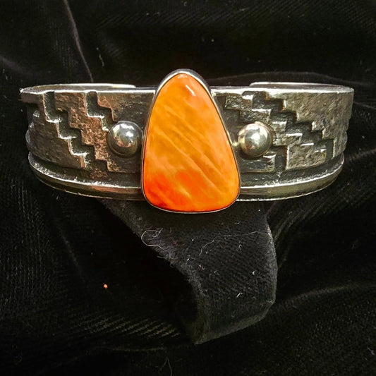 Sterling silver and spiny oyster shell Bracelet by E&M Teller