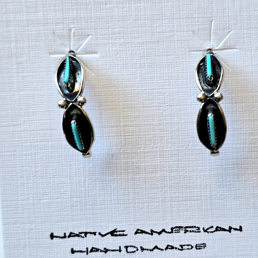 Zuni Sterling and Turquiose Earrings
