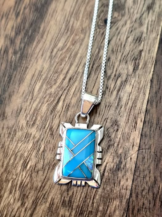 Offino Pino Turquoise and Cultured Opal Pendant