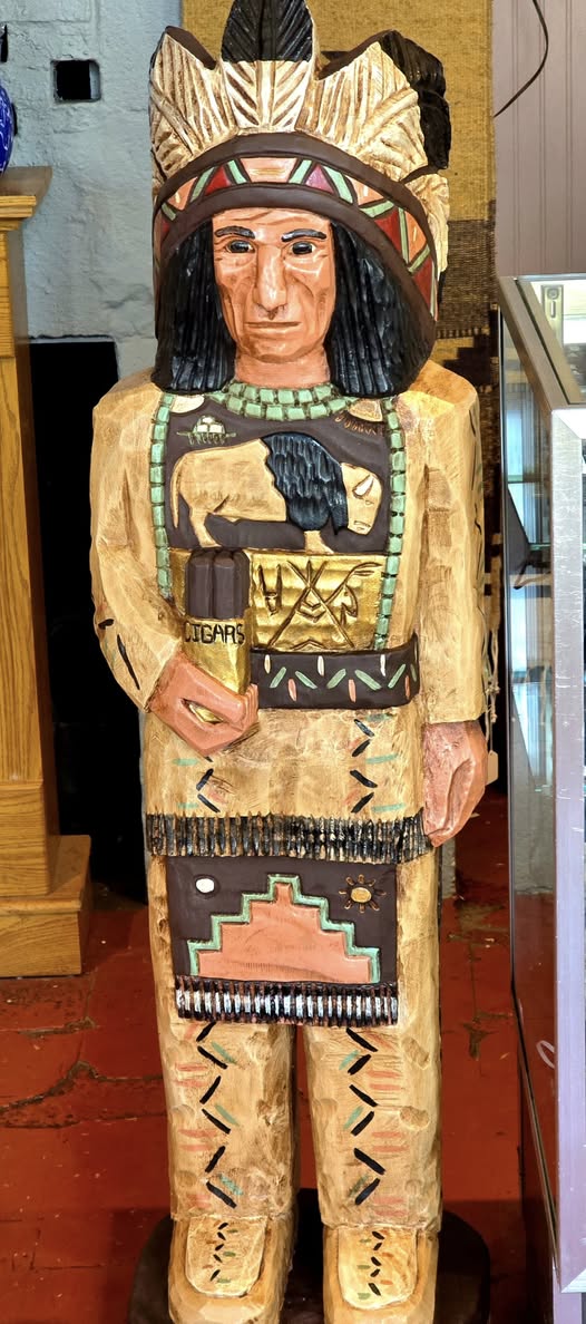 Hand carved Wooden Indian statue.