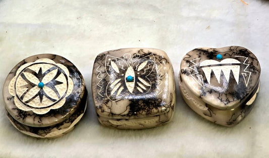 Horse Hair Pottery Jewelry Boxes