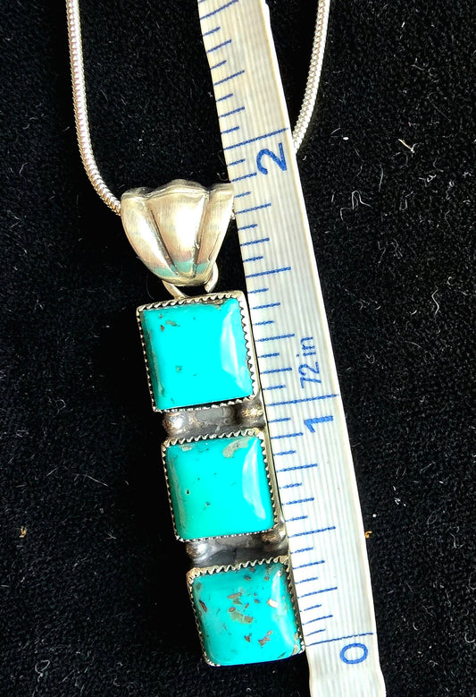 Vintage Santa Fe style Turquoise and Sterling silver necklace